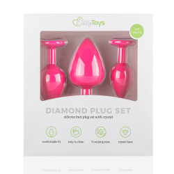 EasyToys Anal Collection Lot de 3 plugs Bijou Diamond Roses